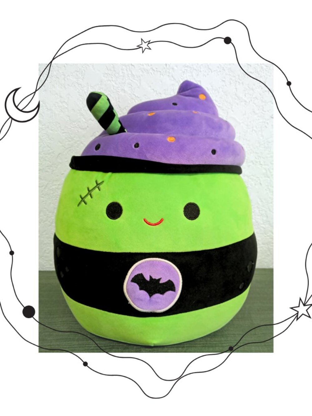 2025 Squishmallows Bartok the Zombie Milkshake 12” Halloween Goth Spooky Plush